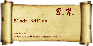 Bladt Nóra névjegykártya