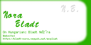 nora bladt business card